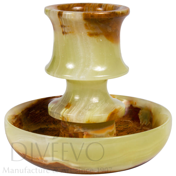 Onyx candleholder with Saucer I Height 7 cm