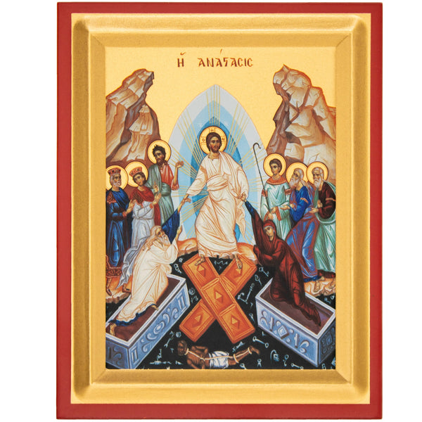 Ikone der Auferstehung Christi Siebdruck 14,5 x 18,5 cm