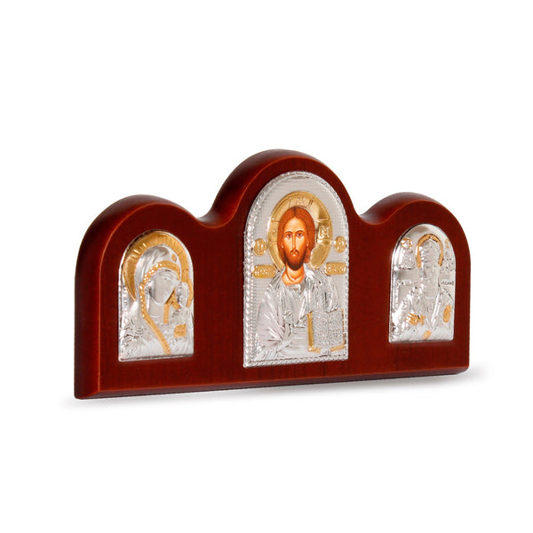 The triple icon of the Almighty Lord, Our Lady of Kazan and Saint Nicholas the Wonderworker