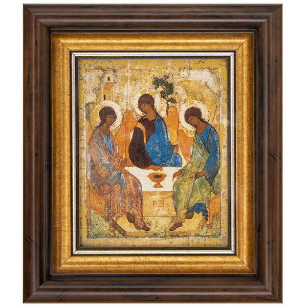Ikone "Heilige Dreifaltigkeit" * A. Rublev * im Jaroslawl-Stil unter Glas 22x26 cm