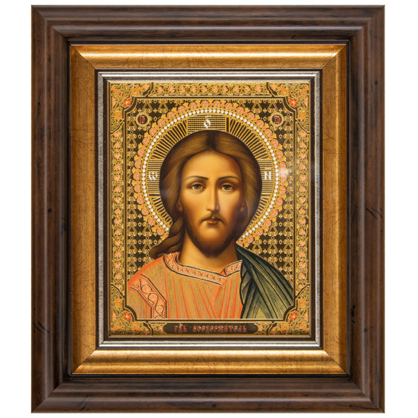 Ікона «Бог Вседержитель» в ярославському стилі під склом