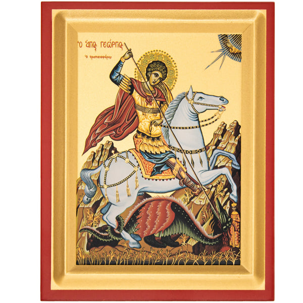Ikone "George the Victorious" Siebdruck 14,5 x 18,5 cm