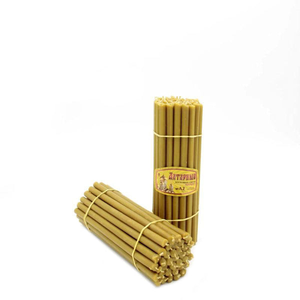 38 pcs yellow altar beeswax candles 1kg A2  I Length 26,5 cm 
